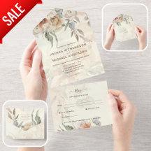 Todo incluido Pampas Grass BOHO Wedding RSVP