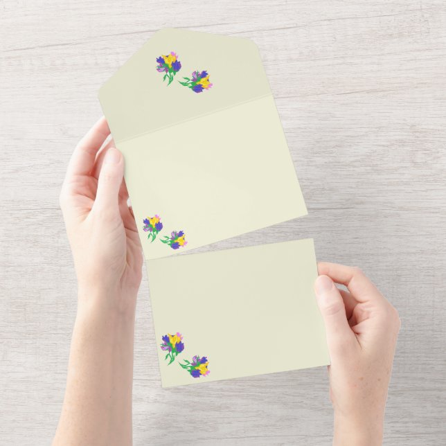 Invitación Todo En Uno Todos en un Boda InviteTulips (desgarro)