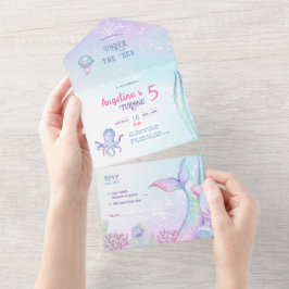 Invitación Todo En Uno Todos en una boda invitan a cumpleaños con temátic