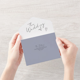 Invitación Todo En Uno Todos en una boda invitan al Minimalista moderno.