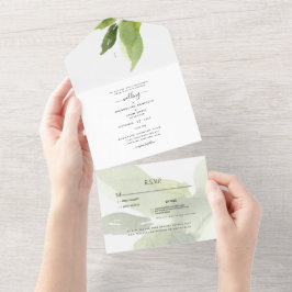 Invitación Todo En Uno Toques del Boda de permuta de follaje de primavera