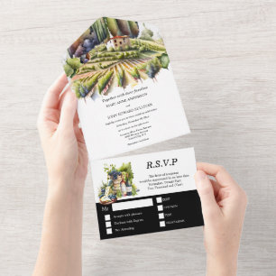 Invitación Todo En Uno Toscana Italiana Villa Toscana acuarela