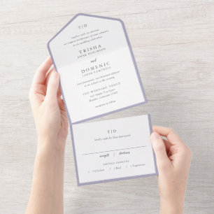 Invitación Todo En Uno Trisha Lilac Boda moderno