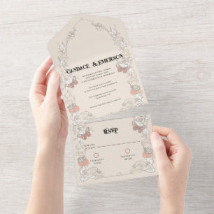 Invitación Todo En Uno Un bosque caprichoso, todo en una sola boda
