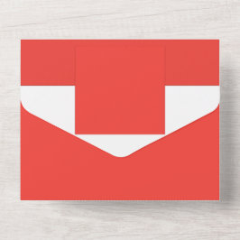 Invitación Todo En Uno un fondo rojo con un borde blanco