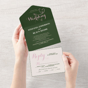 Invitación Todo En Uno Un Minimalista moderno sabio y Rubor