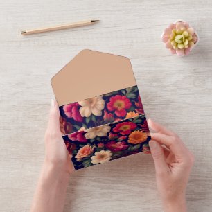 Invitación Todo En Uno Un papel pintado con un patrón floral