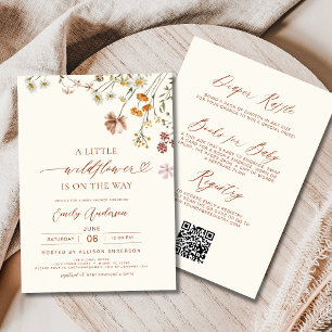 Invitación Todo en uno un pequeño Boho de flores silvestres B