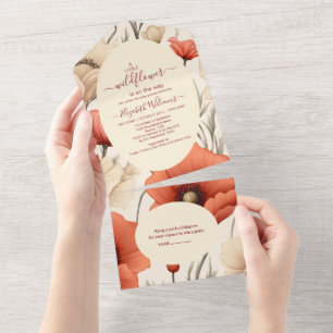 Invitación Todo En Uno Un pequeño Chica de flores silvestres en Baby Show
