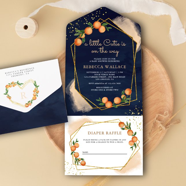 Invitación Todo En Uno Un poco de Naranja de Tangerine, Baby Shower (Subido por el creador)