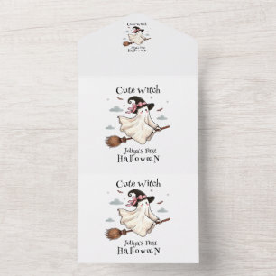 Invitación Todo En Uno Una bruja simple y elegante primero de Halloween