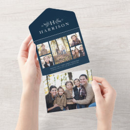 Invitación Todo En Uno Vacaciones de la armada del triple collage de foto