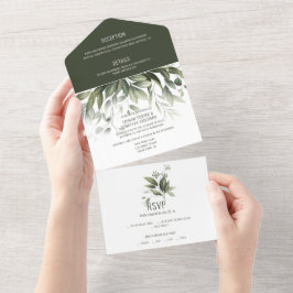 Invitación Todo En Uno Vegetación acuática deja Boda