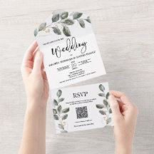 Vegetación de color de agua Código QR todo en una 