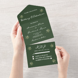 Invitación Todo En Uno Verde oliva moderno
