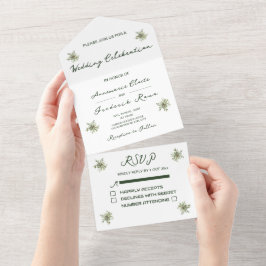 Invitación Todo En Uno Verde oliva moderno