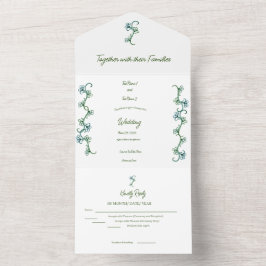 Invitación Todo En Uno verde simple