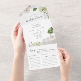 Invitación Todo En Uno Verdor de verano ducha de novia