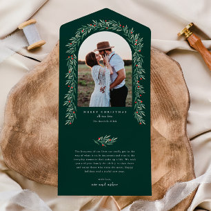 Invitación Todo En Uno Verenery Arch Elegant Photo Navidad vacaciones