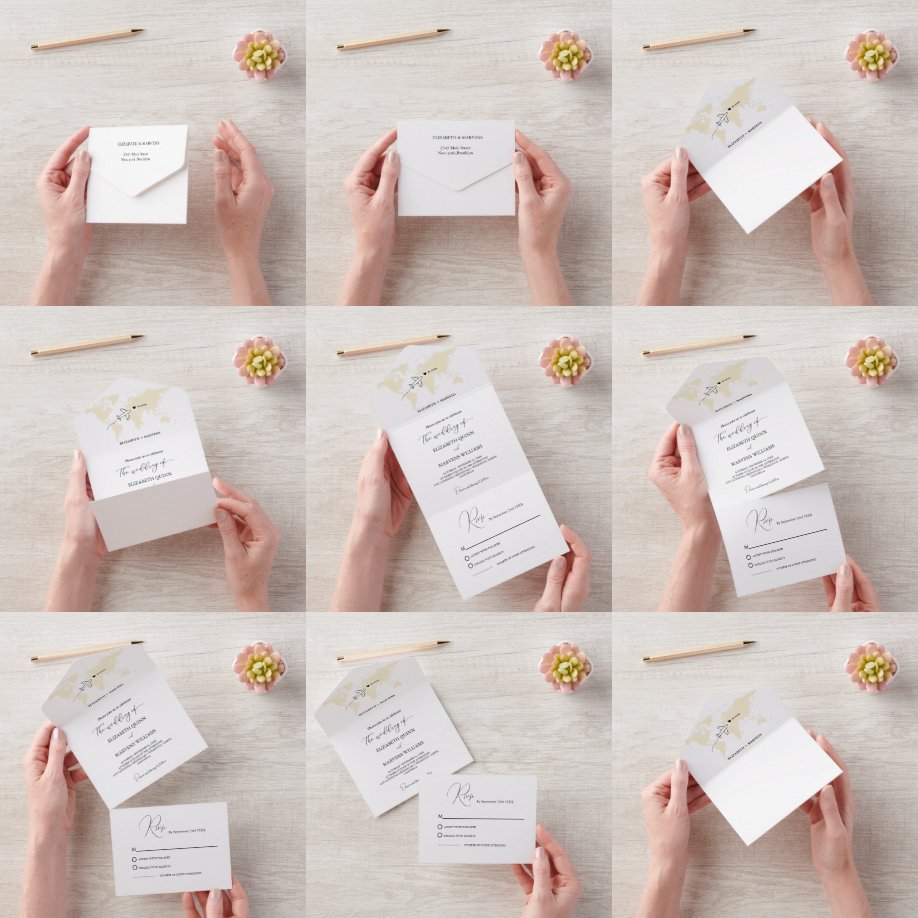 Invitación Todo En Uno Viajes de destino todo en un Boda