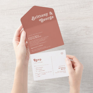 Invitación Todo En Uno Videos retro simples Sello y envío de Rosas anti