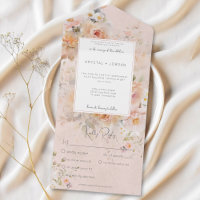 Vintage Rústica Rosa & Sage Floral Frame Cena Rosa