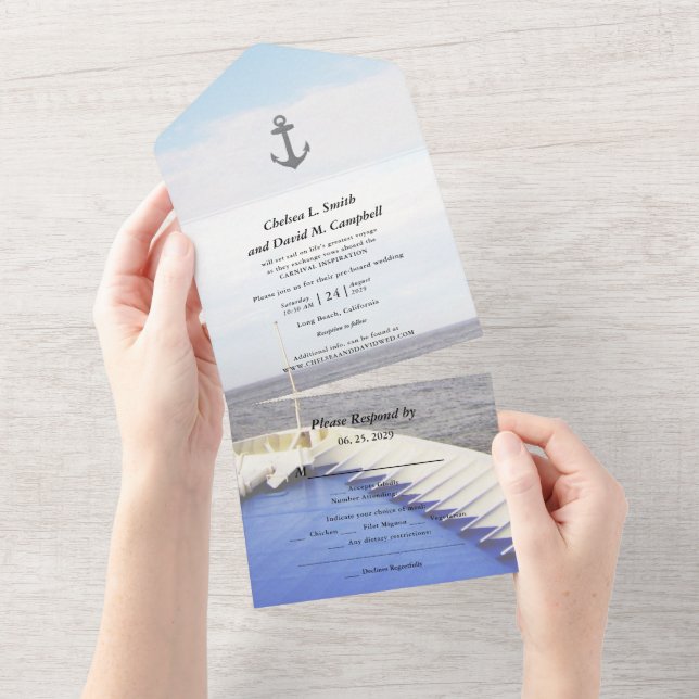 Invitación Todo En Uno ©Voyage of Love/Cruise Ship/Destination Wedding Al (desgarro)