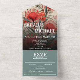 Invitación Todo En Uno Waratah botánico australiano