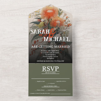 Invitación Todo En Uno Waratah botánico australiano