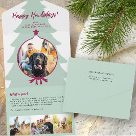 Invitación Todo En Uno What A Year en la reseña 4 foto green trifold