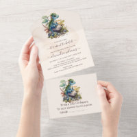 Whimsical Blue Verde azulada Dragon Baby Shower