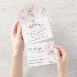 Invitación Todo En Uno White Flowers, Cream Flowers, Boho, Birthday