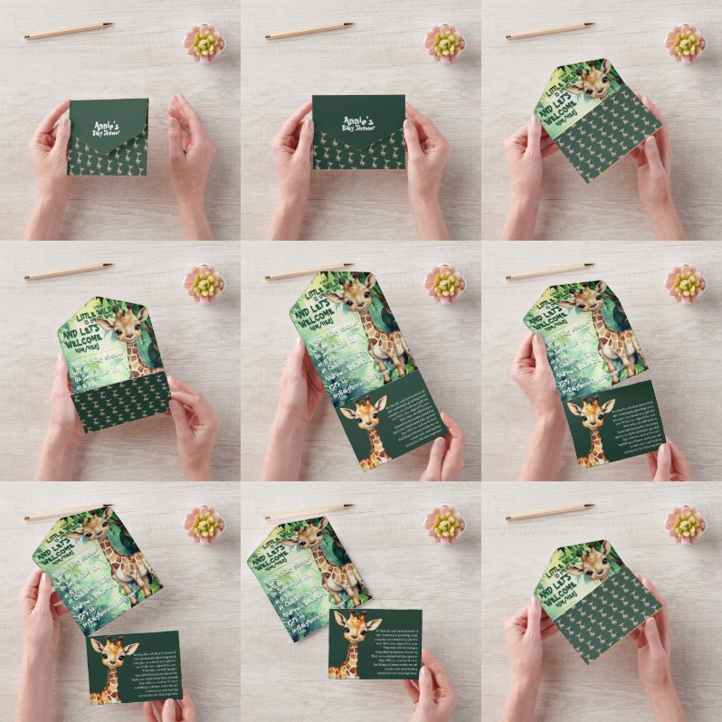 Invitación Todo En Uno Wild Safari Adventure: Baby Shower único