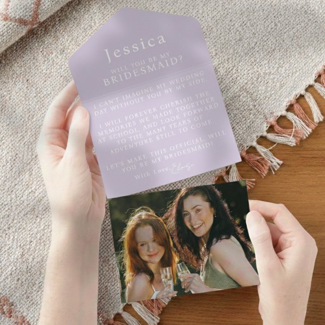 Invitación Todo En Uno Will You Be My Bridesmaid Proposal Letter Photo (Pop the question to your bridal party with this Will You Be My Bridesmaid Proposal Letter!)