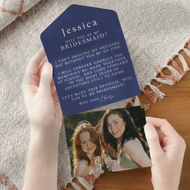 Invitación Todo En Uno Will You Be My Bridesmaid Proposal Letter Photo (Pop the question to your bridal party with this Will You Be My Bridesmaid Proposal Letter!)