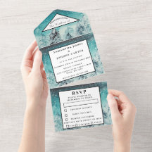 WinMountain RSVP Watercolor Forest Boda todo