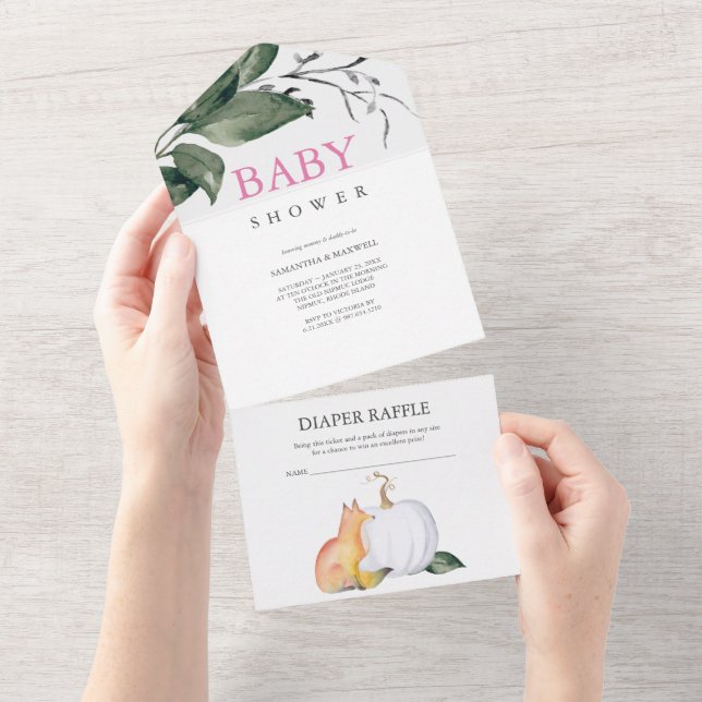 Invitación Todo En Uno Woodland Baby Shower Invita (desgarro)