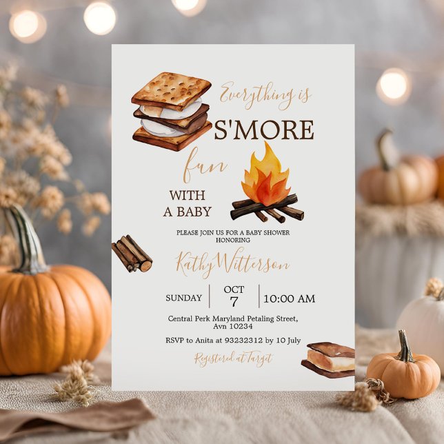 Invitación Todo Es Más Divertido Fogata Con Baby Shower (Subido por el creador)