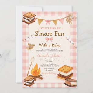 Invitación Todo es más divertido rosa S'more Baby Shower Ging
