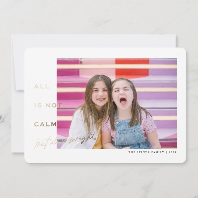 Invitación Todo es Navidades divertidos de Relieve metalizado (Anverso)