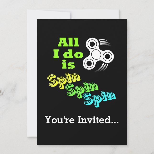 Invitación Todo lo que hago es Spin Fidget Spinner (Anverso)