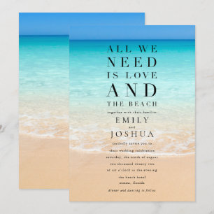 Invitación Todo lo que necesitamos es amor y la boda en la pl