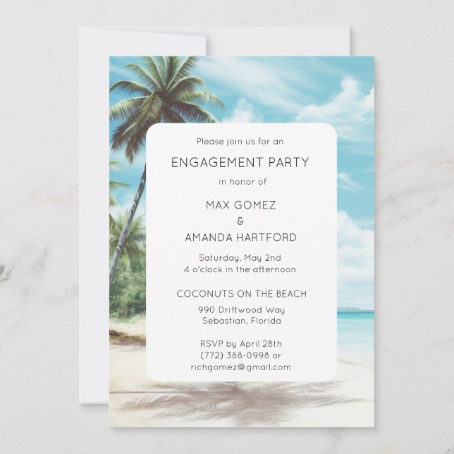 Invitación Todo lo que necesitamos es la fiesta de compromiso (Reverso)
