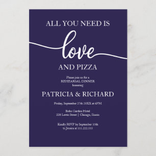 Invitación Todo lo que necesitas es amor y cena de ensayo de