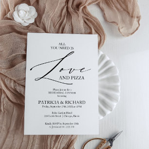 Invitación Todo Lo Que Necesitas Es Amor Y Ensayos De Pizza
