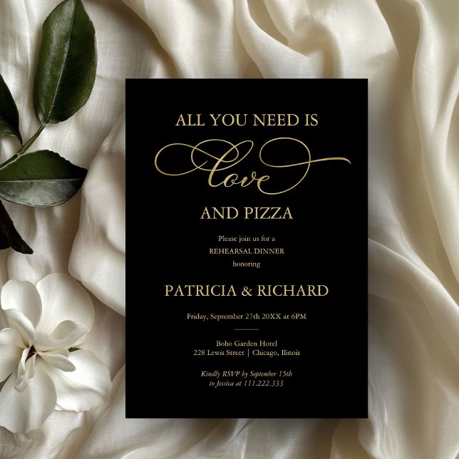 Invitación Todo Lo Que Necesitas Es Amor Y Ensayos De Pizza (Subido por el creador)