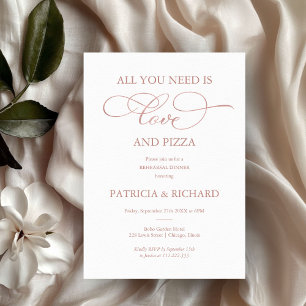 Invitación Todo Lo Que Necesitas Es Amor Y Ensayos De Pizza
