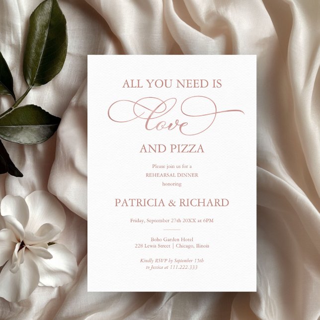 Invitación Todo Lo Que Necesitas Es Amor Y Ensayos De Pizza (Subido por el creador)