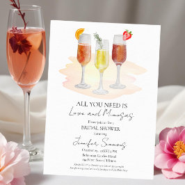 Invitación Todo lo que necesitas es amor y Mimosas | Bridal S