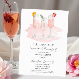 Invitación Todo lo que necesitas es amor y Mimosas | Bridal S